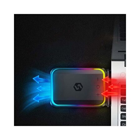 Azemax RGB Işıklı Usb Notebook Soğutucu 12"-17" için Tek Fanlı Sessiz 