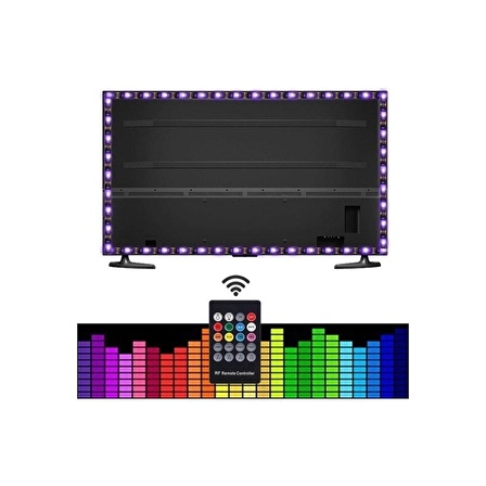 Azemax 50cm Ses Destekli RGB Kumandalı USB Şerit LED Aydınlatma