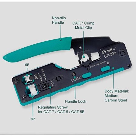 Proskit CP-335 Cat-7 Plug Sıkma Pensesi