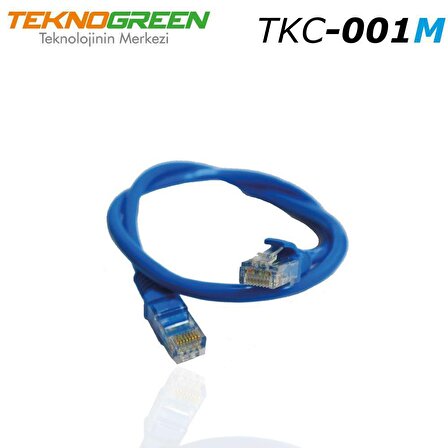 TeknoGreen TKC-001M 1m Cat 6 Ethernet Kablosu Mavi