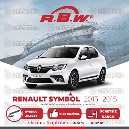 Renault Symbol Muz Silecek Takımı (2013-2015) RBW