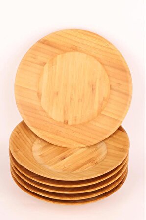 Bambum Huum Yemek-Servis Tabağı Yuvarlak 22 cm - 6'lı Set