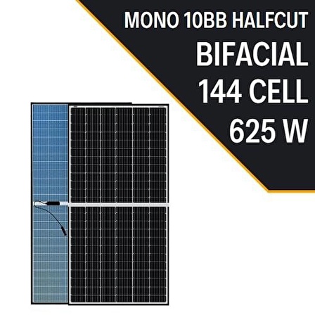 625W 10BB BIFACIAL HALF CUT MONOKRISTAL GÜNEŞ PANELİ Half-Cut Multi Busbar Güneş Panel