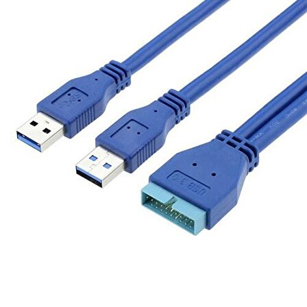 19 pin usb 3.0 to 2x usb erkek kablo anakart için usb 3.0 kabl