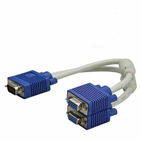 VGA 2li çoklayıcı Y splitter kablo 1erkek to 2 dişi vga kablo