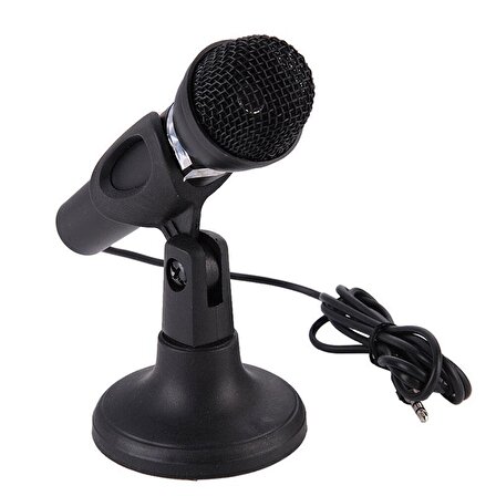 Masa Üstü Siyah Kablolu Standlı PC Mikrofonu