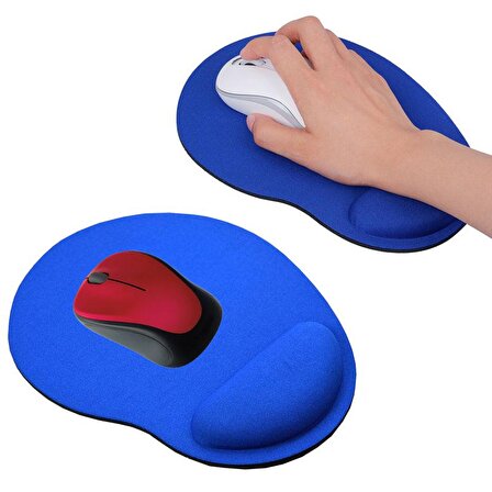 Bilek destekli mouse pad kaydırmaz tabanlı mouse pad mavi