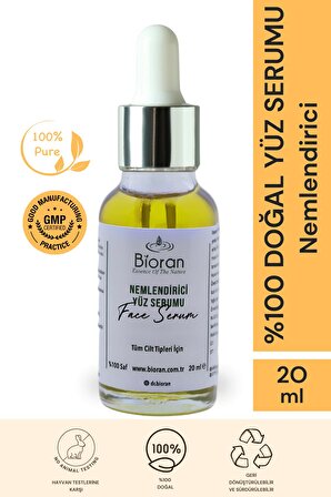 Nemlendirici Yüz Serumu %100 Saf ve Doğal İçerikli 20 ml.