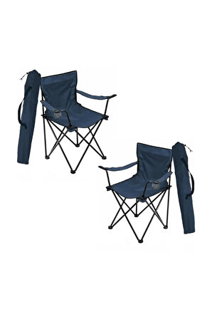 Bofigo 2 Adet Kamp Sandalyesi Katlanır Sandalye Bahçe Koltuğu Piknik Plaj Balkon Sandalyesi Mavi