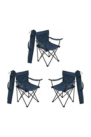 Bofigo 3 Adet Kamp Sandalyesi Katlanır Sandalye Bahçe Koltuğu Piknik Plaj Balkon Sandalyesi Mavi