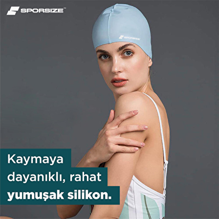 Silicone Swimming Cap - Deniz ve Havuz Silikon Yüzücü Bonesi