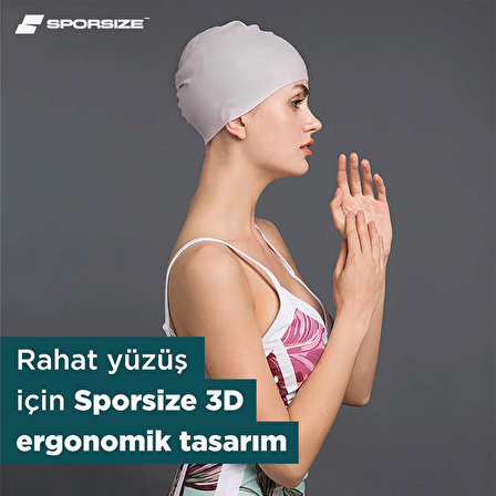 Silicone Swimming Cap - Deniz ve Havuz Silikon Yüzücü Bonesi