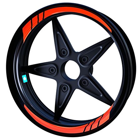 Moto GP İç Jant Şeridi Sticker Reflektif & Floresan Renkler Çınar Extreme  Floresan Turuncu