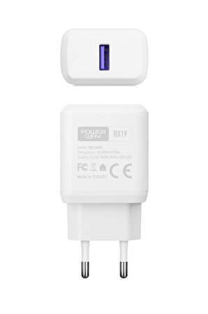 Powerway RX19 USB Hızlı Şarj Aleti Beyaz