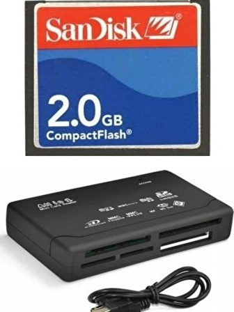  2 GB COMPACT FLASH HAFIZA KARTI - USB 2.0 CF KART OKUYUCU