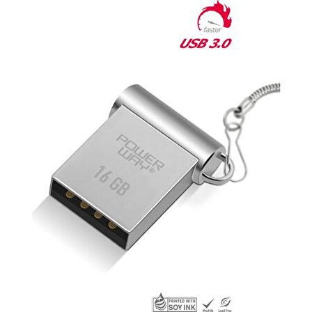 Powerway 16 GB USB 3.0 Metal Mini Usb Flash Bellek