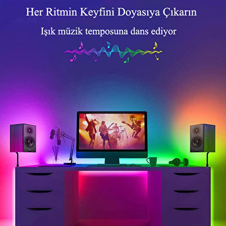 DailyTech 5m LED şerit Bluetooth RGB Uzaktan Kumandalı