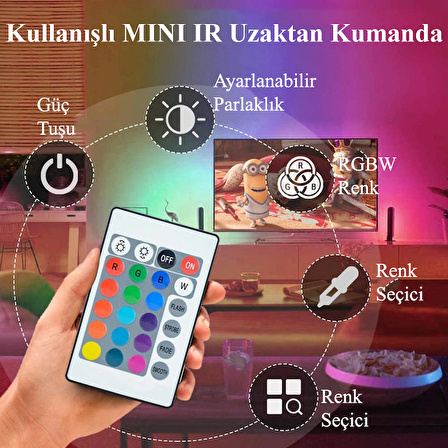 DailyTech 5m LED şerit Bluetooth RGB Uzaktan Kumandalı