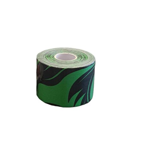 Sporcu Bandı Desenli Kinesio Tape Yeşil Renk