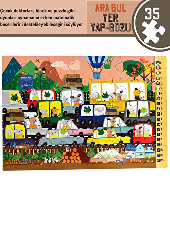 Ara-Bul Park Yer Puzzle | 99 Obje Bulma Oyunu | 35 Parça 3+ Yaş