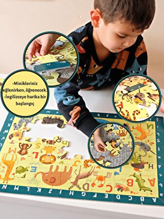 İngilizce Hayvanlar Ara-Bul Yer Puzzle | 35 Parça 3+Yaş