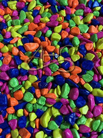 AHS Renkli Dolomit Taş 2 Kg 05-2 Cm Akvaryum Teraryum Fanus Süsleme Bahçe Süs Dekor Renkli Çakıl Taşı 