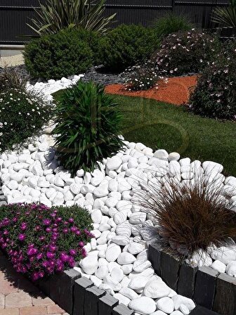 AHS Beyaz Dolomit Taş 100 Kg 6-10 Cm Dere Çakıl Taşı Bahçe Peyzaj Süs Taşı Saksı Teraryum Akvaryum Taşı