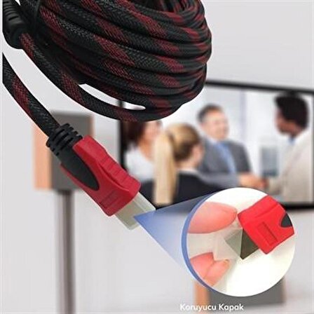 Petinka® HDMI Kablosu HDTV Bilgisayar Uydu Görüntü Ses Full HD Sargılı Görüntü Aktarma Kablosu