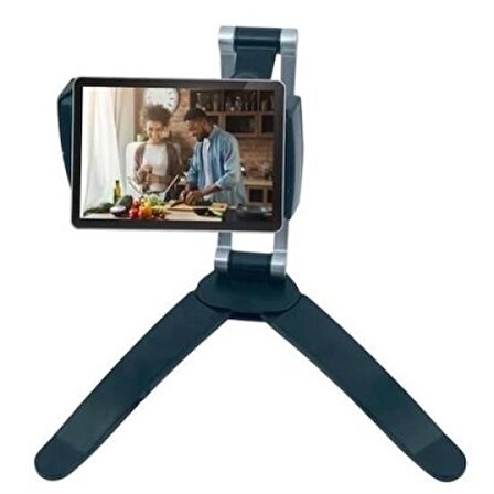 RENGINESHOP® 360 Derece Dönebilen Mutfak Masaüstü Telefon Tablet Tutucu Ayarlanabilir Esnek Ayaklı Metal