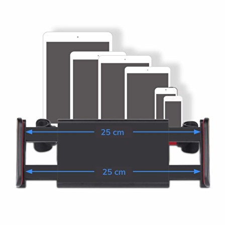 BUFFER® Oto Koltuk Arkası Telefon Tablet Tutucu Ayarlanabilir 360 Derece Dönebilen Pratik Stand