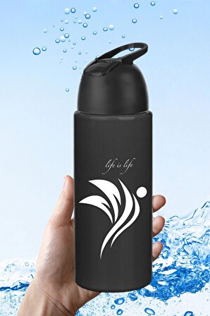 BUFFER® Kilitlenebilen Matara Suluk Sporcu Matarası Desenli Spor Su Şişesi 