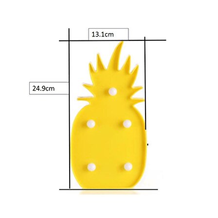 BUFFER® Ananas Şeklinde Ledli Dekoratif Eğlenceli Çocuk Gece Lambası ve Çok Amaçlı Aydınlatıcı Dekor