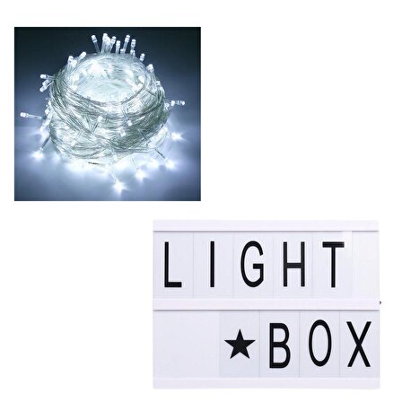  BUFFER® Lightbox Dekorasyon Aydınlatma Aksesuarı +100 Ledli 10 Metre Led Aydınlatma Lambası (Beyaz)
