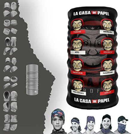 La Casa De Papel Boyunluk Bere Bandana Maske Bone Toka Saçbandı