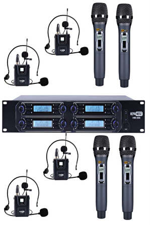 Hepa Merz HM-8008EH 8'li Kablosuz EL ve Kafa Mikrofonu Seti