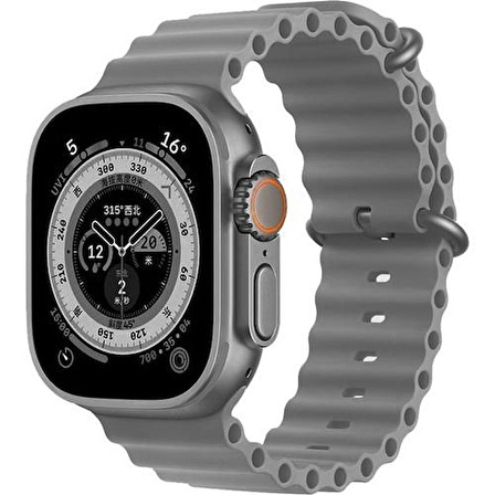 Apple Watch Uyumlu 42MM 44MM 45MM 49MM 1/2/3/4/5/6/se/7/8/ultra Akıllı Saat Ocean Kordon ve Kayışı Koyu Gri