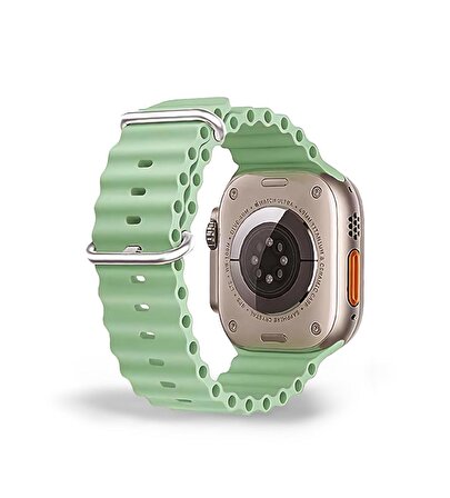 Apple Watch Uyumlu 42MM 44MM 45MM 49MM 1/2/3/4/5/6/se/7/8/ultra Akıllı Saat Ocean Kordon ve Kayışı Açık Yeşil