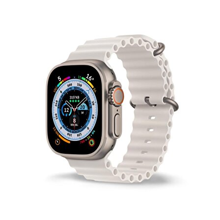 Cosmostech Akıllı Saat Watch için Uyumlu 42MM 44MM 45MM 49MM 1/2/3/4/5/6/se/7/8/ultra Akıllı Saat Silikon Kordon ve Kayışı Beyaz