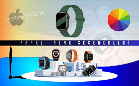 Cosmostech Akıllı Saat Watch için Uyumlu 42MM 44MM 45MM 49MM 1/2/3/4/5/6/se/7/8/ultra Magnetli Kordon ve Kayışı Kırmızı