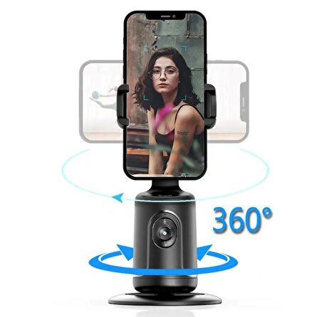 Cosmostech 360° Yüz ve Vucut Takipli Hareket Algılayıcı Sensörlü Akıllı Çekim Selfie Video Takip Vlog Tripod Gimbal Telefon Tutucu
