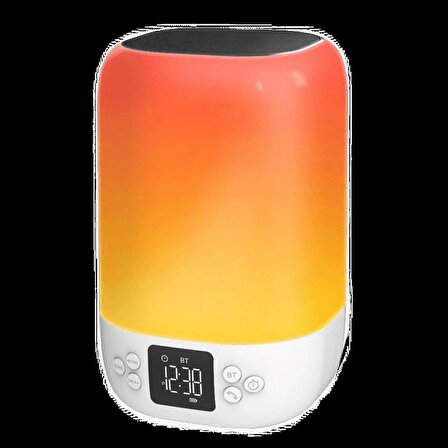 Cosmostech DY20 Mini Hıfı Rgb Aydınlatmalı, Alarm Saat, Uyku Modlu, Bluetooth Kablosuz Speaker Hoparlör