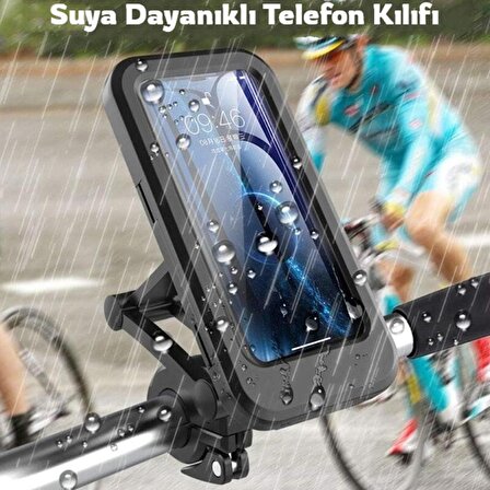 Cosmostech Motosiklet Bisiklet Su Geçirmez 360° Ayarlanabilir Telefon Tutucu Navigasyon Stand