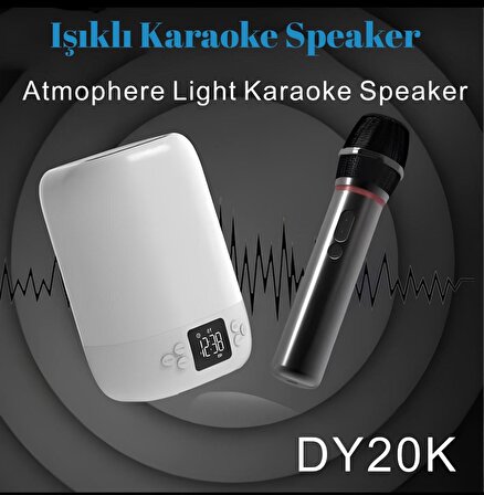 Cosmostech DY20K Karaoke Bluetooth Hoparlör, Rgb Işıklı, Alarm Saat, Uyku Mod Özel Sesli,kablosuz Speaker