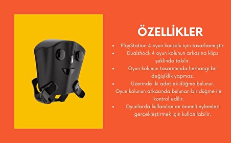 Cosmostech PS4 Controller Dualshock 4 Oyun Kolu için Uyumlu Back Button , Ektrsa Tuş Eklentisi