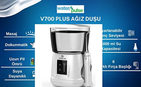 Waterpulse Wp-v700plus-w Water Flosser Profesyonel, Masajlı, 1000ml Diş/protez Bakım Ve Ağız Duşu Beyaz