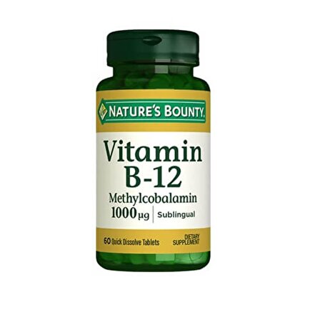 Nature's Bounty Vitamin B12 Methycobalamin 1000 mcg 60 Dilaltı Tablet