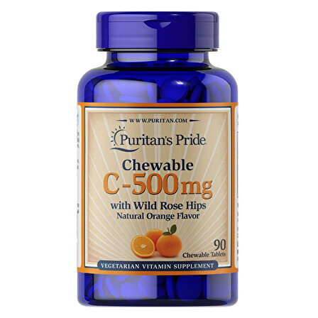 Puritan's Pride Vitamin C 500 Mg 90 Çiğnenebilir Tablet - AROMASIZ