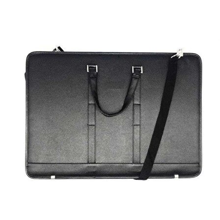 Backpacker Proje Çantası Siyah Suni Deri 40cmx55cmx8cm