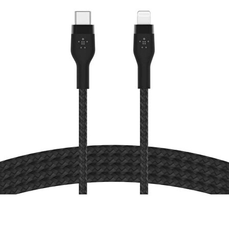 Belkin BoostCharge Pro Flex Örgülü USB-C to Lightning Kablosu 2 Metre Siyah