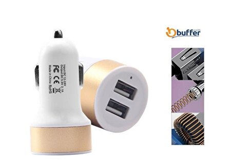 Buffer® Çift Usb Girişli 2.1 Amper Universal Araç Içi Şarj Adaptörü